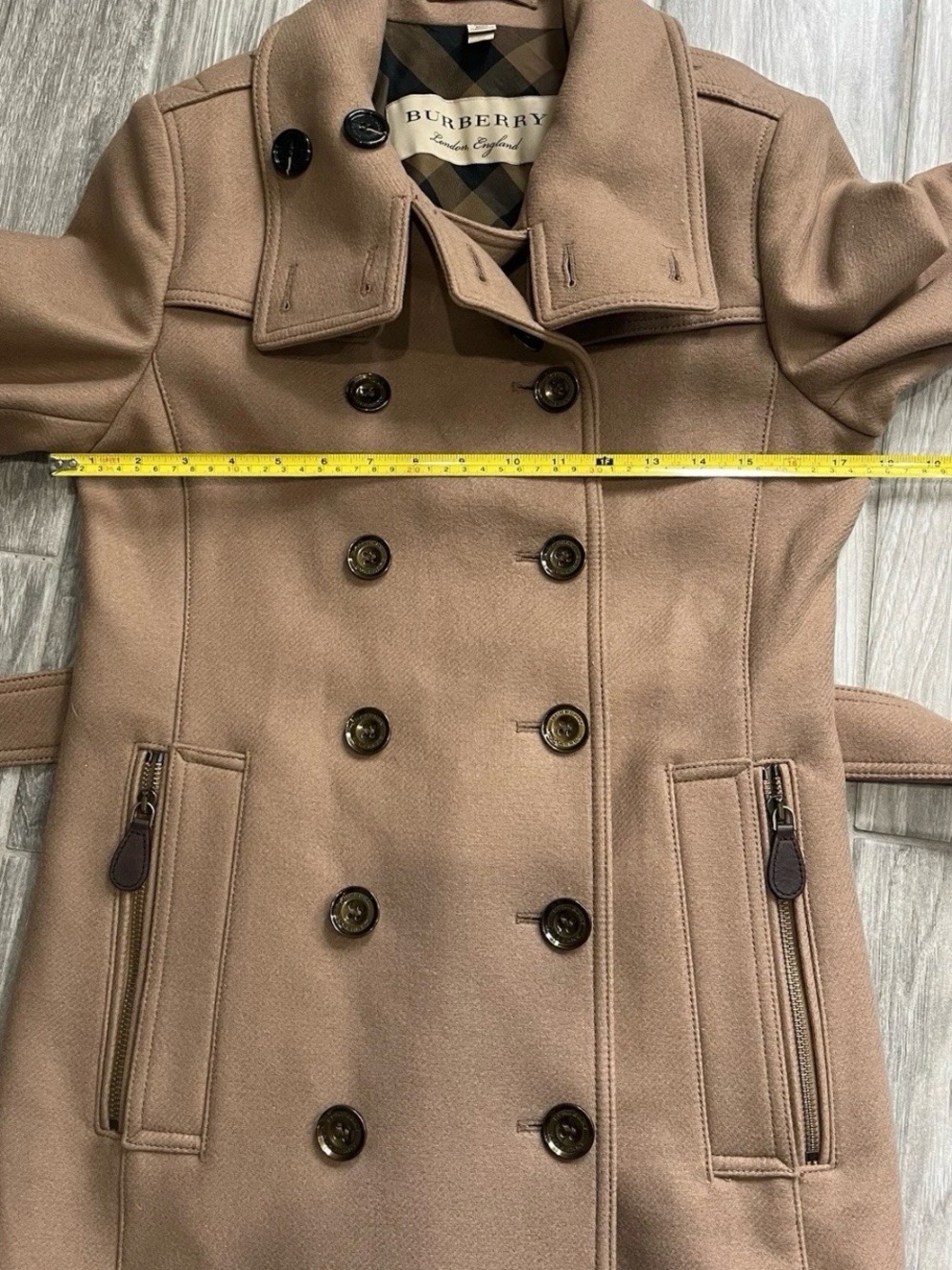 BURBERRY DAYLESMOORE VIRGIN WOOL CASHMERE TRENCH COAT SIZE 6 - Picture 8 of 15